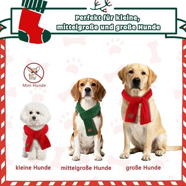 Новорічна шапка для собак та костюми для собак на Різдво. Шапка та шарфи для собак великих та середніх порід (червоний та зелений шарф)