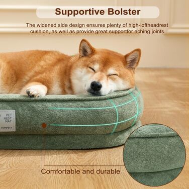 Ортопедичне ліжко для собак маленьких порід, велике (L), зелене Squishmallow, знімний чохол, неслизьке дно, 4 валики для шиї