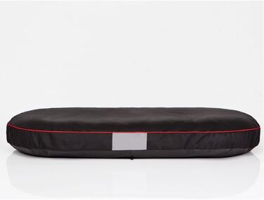 Кругла лежанка для собак Oval - міцна, водонепроникна, з м'яким наповнювачем, для собак маленьких, середніх та великих порід - 87x68x15 см, чорний колір