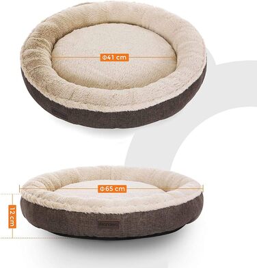 Кругла лежанка для собак та котів Feandrea, діаметр 65 см, коричнева
