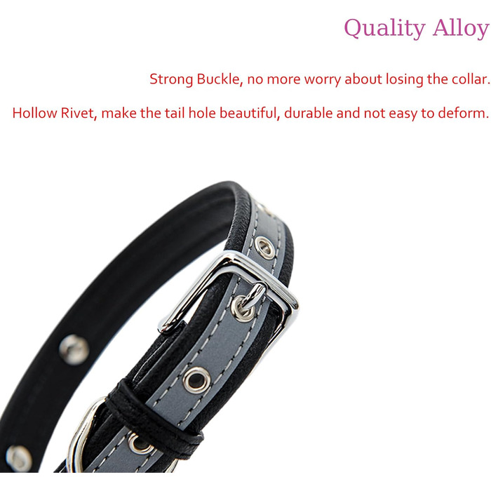 Yonsbox Персоналізоване світловідбиваче відбиваче для собак та котів – Легке, міцне мікрофіброве ошийник з гравіюванням, тихим ID-значком та світловідбиваючою строчкою безпеки – 6 розмірів (XS–XXL) Фіолетовий M: 29-38 см (підходить для 6-10 кг)