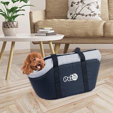 Дихаюча переноска для собак з знімним подушкою, переноска для домашніх тварин для покупок, походів, подорожей, прогулянок, портативна сумка-переноска для маленьких, середніх собак, котів, цуценят (Сірий - Чорний)