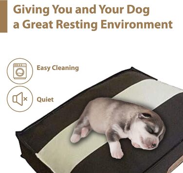 Гніздо для собак Ellie-Bo середнього розміру 71x48x10 см з стьобаним покриттям у смужку (чорний/коричневий) для клітки 76,2 см, XXL (117x75x10 см)