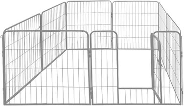 Клітка для цуценят Petigi, вольєр з порошковим покриттям, складається, розмір комірки 47 мм, для використання в саду, розмір (Ш x В): 80 x 60 см