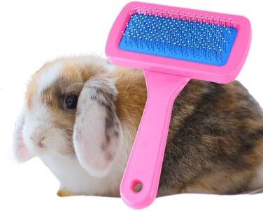 Бурштук для догляду за шерстю котів з довгим хутром, щітка для собак та котів, гребінець для котів, щітка для догляду за тваринами, для кошенят, кроликів, інструмент для видалення шерсті, масажна чистка, рожевий колір