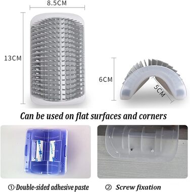Щітка для котів 3-в-1: масажер, гребінець для короткої та довгої шерсті, щітка для догляду за обличчям, масажний кулястий інструмент для котів