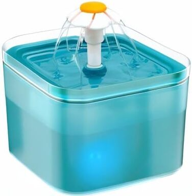 Фонтан-поїлка для котів та собак AONBOY, 2л, ультратихий з LED-підсвіткою, вугільним фільтром та помпою