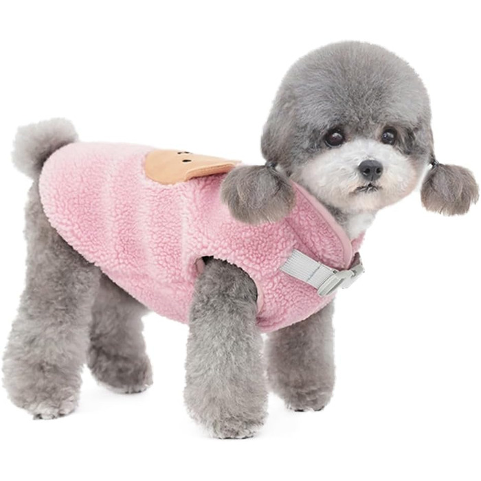 Теплий зимовий пуловер для собак маленьких порід (до 2.5 кг), зелений/рожевий (XL)