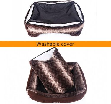 Крісло-ліжко для собак середнього розміру Joyelf з пральним покриттям. М'яке диванчик для котів та собак з іграшкою. Розмір: 76 x 56 x 18 см