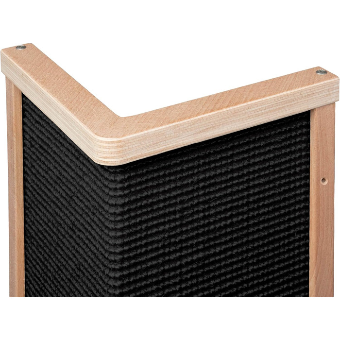 Преміум кутовий когтетоп Kratzbaumland з бука та сизалю, знімний килимок, для котів (70 см, чорний)