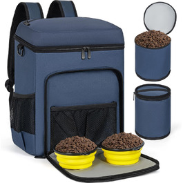 ANILD Рюкзак-переноска для собак, рюкзак для подорожей з собакою, TSA-сертифікований, з 2 мисками та органайзером, для походів та кемпінгу (Темно-синій)