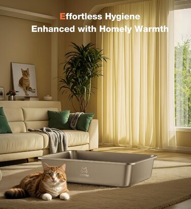 Котлочистка для котів ValuePro, нержавіюча сталь, XXL, 45x35x15 см, безперешкодна, антипригарне покриття, без запаху, легко мити