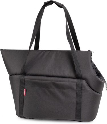 Сумка-переноска для собак Boutique Zoo - Чорний/Мінки, L (до 12 кг), 42x29x33 см