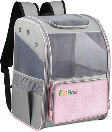 Рюкзак для тварин ALLSOPETS, складаний рюкзак-переноска для котів та маленьких собак, рожевий. Ідеально для подорожей, походів та кемпінгу. Знімний килимок.