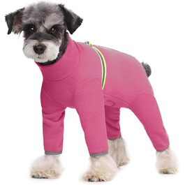 Тепла флісова піджак для собак, зимовий одяг для цуценят, тепла піджак для собак, розмір M, рожевий колір, довжина спини 29 см