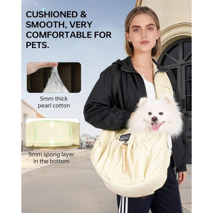 Сумка-переноска для собак і котів, жовта, до 5,4 кг, ергономічна, для прогулянок та подорожей