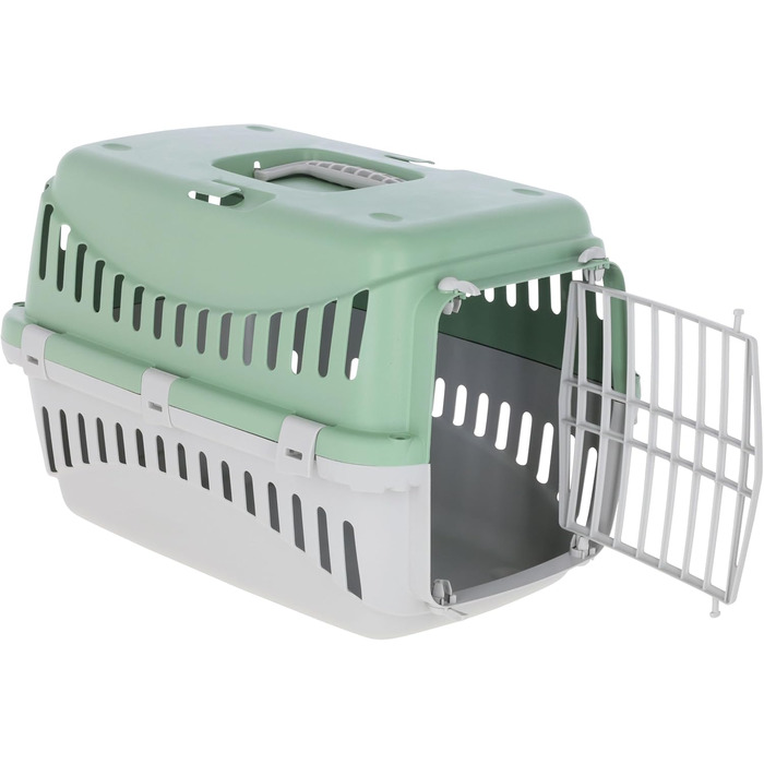 Kerbl Pet Transportbox Expedion: переносна переноска для собак та котів, 45x30x30 см, пластик, Mint/hellgrau