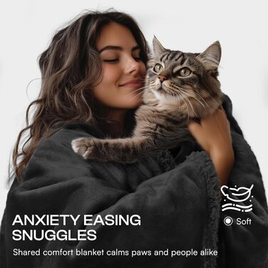 Водонепроникний коврик для тварин Luciphia, Sherpa Fleece, захист меблів для собак та котів, сірий-білий, L (65x57 см)