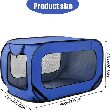 Транспортна переноска для собак та котів, складана Pop-Up, 94x53x53 см, блакитна