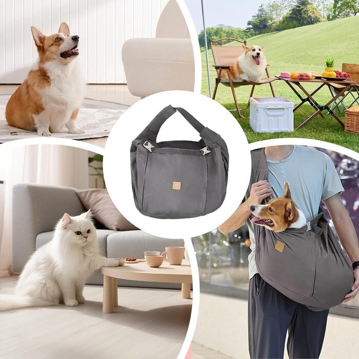 Сумка-переноска для собак та котів, рюкзак-переноска для подорожей, прогулянок та кемпінгу (сірий)