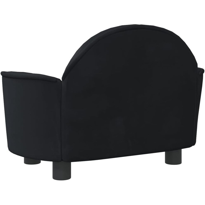 Крісло-ліжко для собак та котів, чорне, 66x40x45 см, м'яке, з велюру для дому