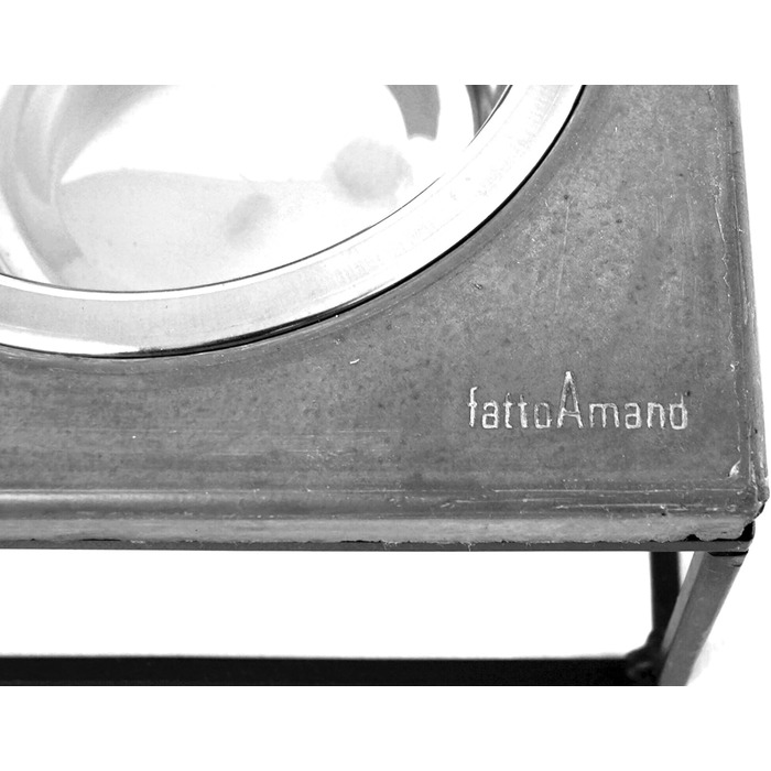 FEEDO - годівниця для собак з бетону, подвійний миска, аксесуари для собак (M, темно-сірий)