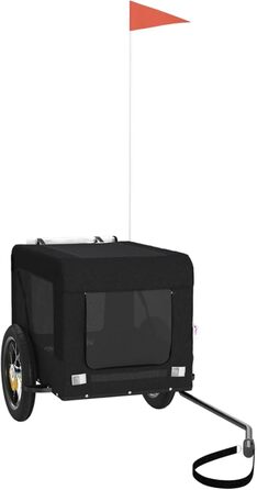 Причіп для велосипеда, переноска для собак, чорний, Oxford-тканина та метал, 93912