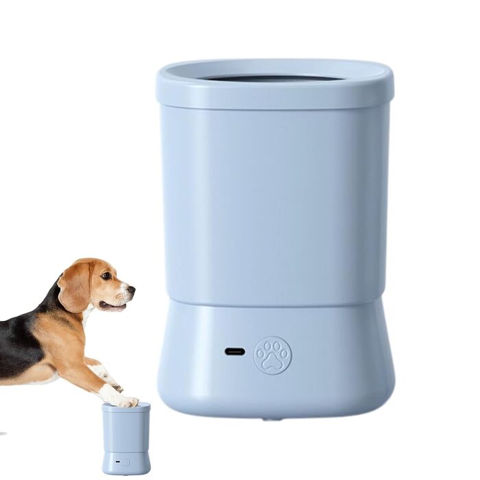 Портативний мийка для лап собак, аксесуар для догляду за тваринами, 2 швидкості, антибактеріальний, блакитний