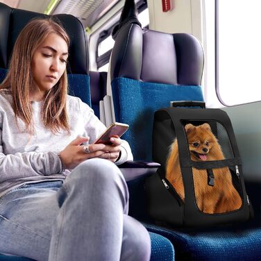 Транспортна сумка-тролей для собак і котів All Pets United, чорна, з телескопічною ручкою, рюкзак для перевезення домашніх тварин
