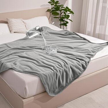 Водонепроникний плед для собак з Sherpa Fleece, 127x152 см, сріблясто-сірий - захист дивану