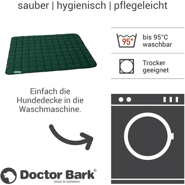 М'яка лежанка для собак Doctor Bark, розмір M (80x70 см) - якісна, міцна, для дому та вулиці, можна прати до 95°C