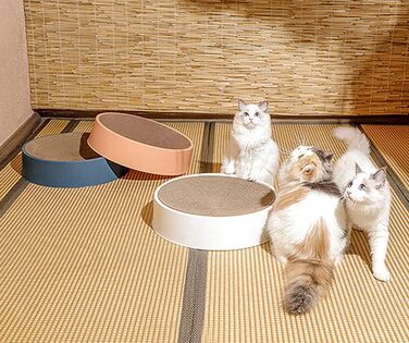 Котячий будиночок-крісло з картонної хвилястої гофрованої коробки XXL, BPS, з травою та котячою м'ятою, 44*10 см