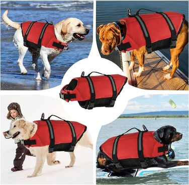 Жилет рятувальний для собак FainFun Orange, для малих та великих, регульований розмір, Ripstop, світловідбивачі, сильний плавучість