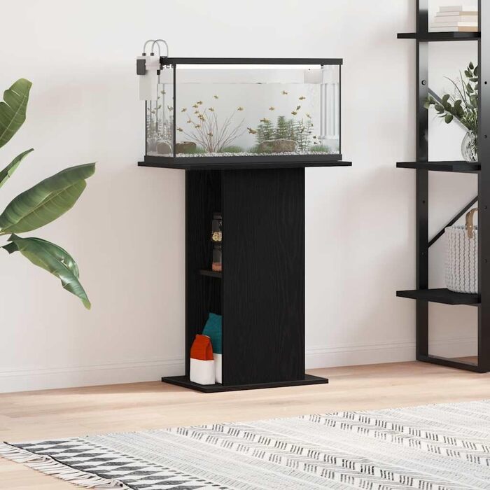 Тумба для акваріума vidaXL 60,5x36x72,5 см, чорний дуб, ДСП, міцна шафа для акваріума
