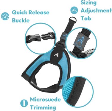 Gooby Escape Free Easy Fit шлейка для собак, протиутечна, синя, розмір L