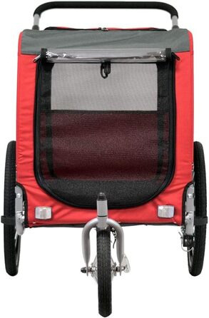 Причіп для собак Papilioshop Zeta – візок для тварин, 3 розміри, для собак, котів та інших домашніх тварин, стабільний, комфортний та практичний (Червоний L)
