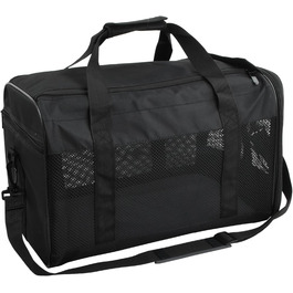 Транспортна сумка для кота та собаки, складана переноска для тварин, переноска для собак та котів, чорна, 44 x 27 x 28 см (до 10 кг)
