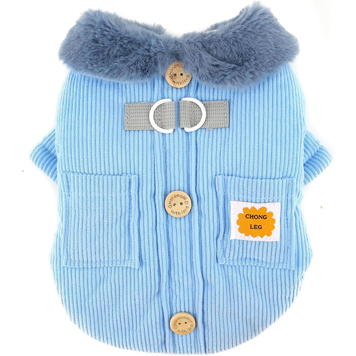 Зунеа Куртка для собак з кордурової тканини, тепла, з флісовою підкладкою, для цуценят, з кільцем D, мила, для холодної погоди, тепла, для чихуахуа, зелена, розмір XS