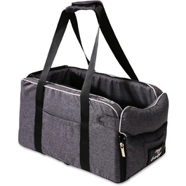 Автокрісло для собак Ergocar: підходить для малих собак та котів до 6 кг, з ременями, сіре