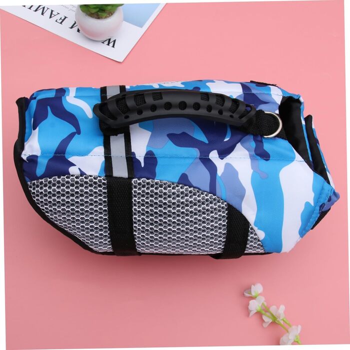 Рятувальний жилет для собак POPETPOP, регульований, дихаючий, з ручками та швидкою застібкою, XL, блакитний