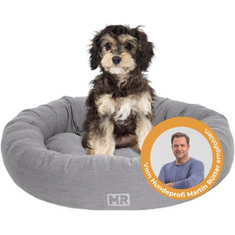 Крісло-гніздо для собак Martin Rütter Nest, сіре – комфортний відпочинок для маленьких собак та цуценят, м'яке, з неслизьким покриттям та можливістю прання, кругле ліжко з бавовняної тканини