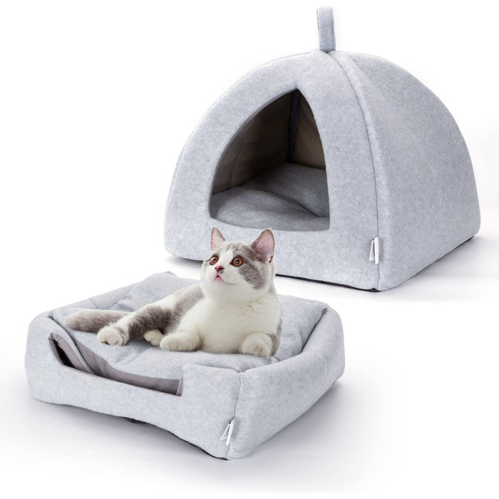 Nobleza: Розкладне котяче будиночок 2-в-1 для котів та собак, з подушкою, 38x38x33 см