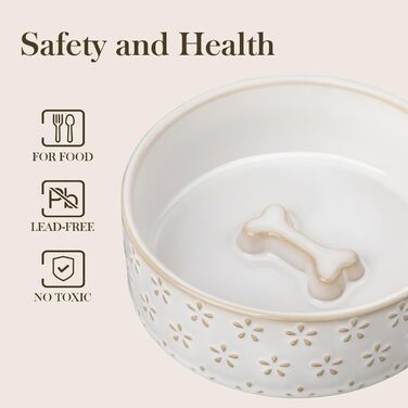 Миска для собак Malacasa з підставкою з горіхового дерева, 450 мл, подвійна миска для собак та котів, для корму та води, неслизька підставка, дизайн у стилі квітки та соти (450 мл, 1 шт.)