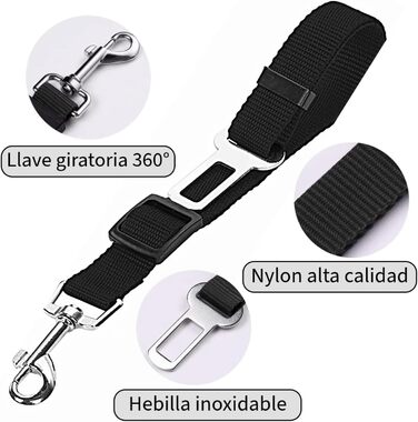 Регульоване обіднє нашийник для маленьких собак з безпечною лінією для автомобіля, посилений, безпечний та зручний, розмір S (Grande)