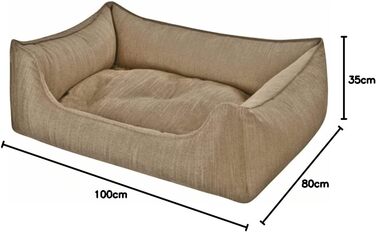 Собаче ліжко Eco Dog Erde з знімним чохлом та наповнювачем, що стирається, для щадного до суглобів, м'яке, міцне, преміум-якість, Made in Germany, колір (Коричневий), розмір (XL)