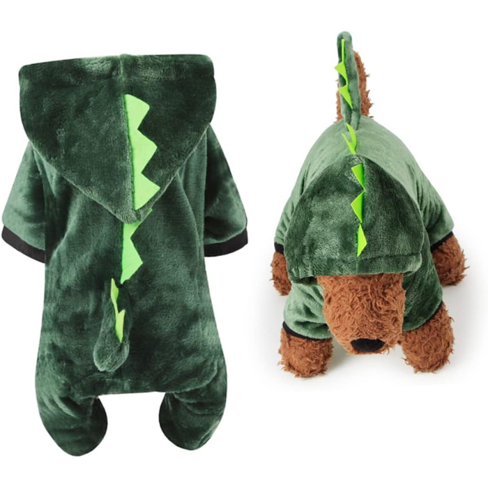 Костюм для собак - динозавр (3 шт.) FRCOLOR, теплий матеріал, для фотосесій та свят