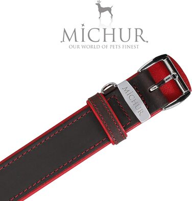 Шкіряний нашийник для собак MICHUR Oleo Rot, коричневий, різні розміри
