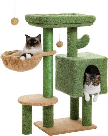 Котячий комплекс MUTTROS Cactus 90 см – м’який будиночок, ігровий стовпчик для котів, гамак, підвісна іграшка, кігтеточка для домашніх котів