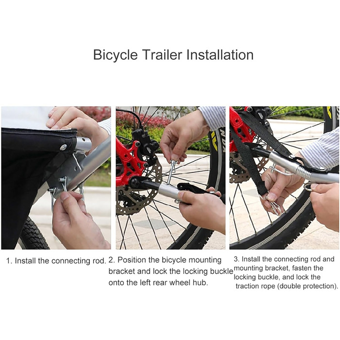 Причіп для велосипеда з собакою, для дитячої коляски, з амортизацією, світловідбивачами, вантажопідйомністю 40 кг, сірий