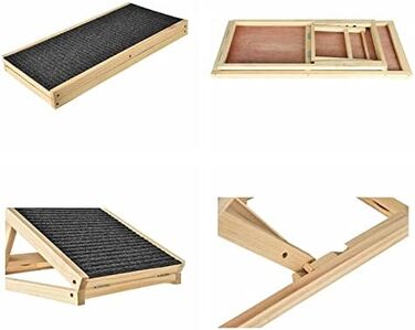 Дерев'яна пандус для собак та котів, 100 см, регульована висота, для ліжка, дивана, авто